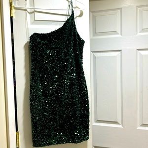 NWT Windsor Hunter green sequined dress size M